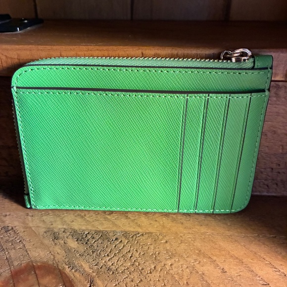 NEW - Kate Spade Turtle Green L-Zip Saffiano Leather Wallet with Card Holder - Picture 3 of 4
